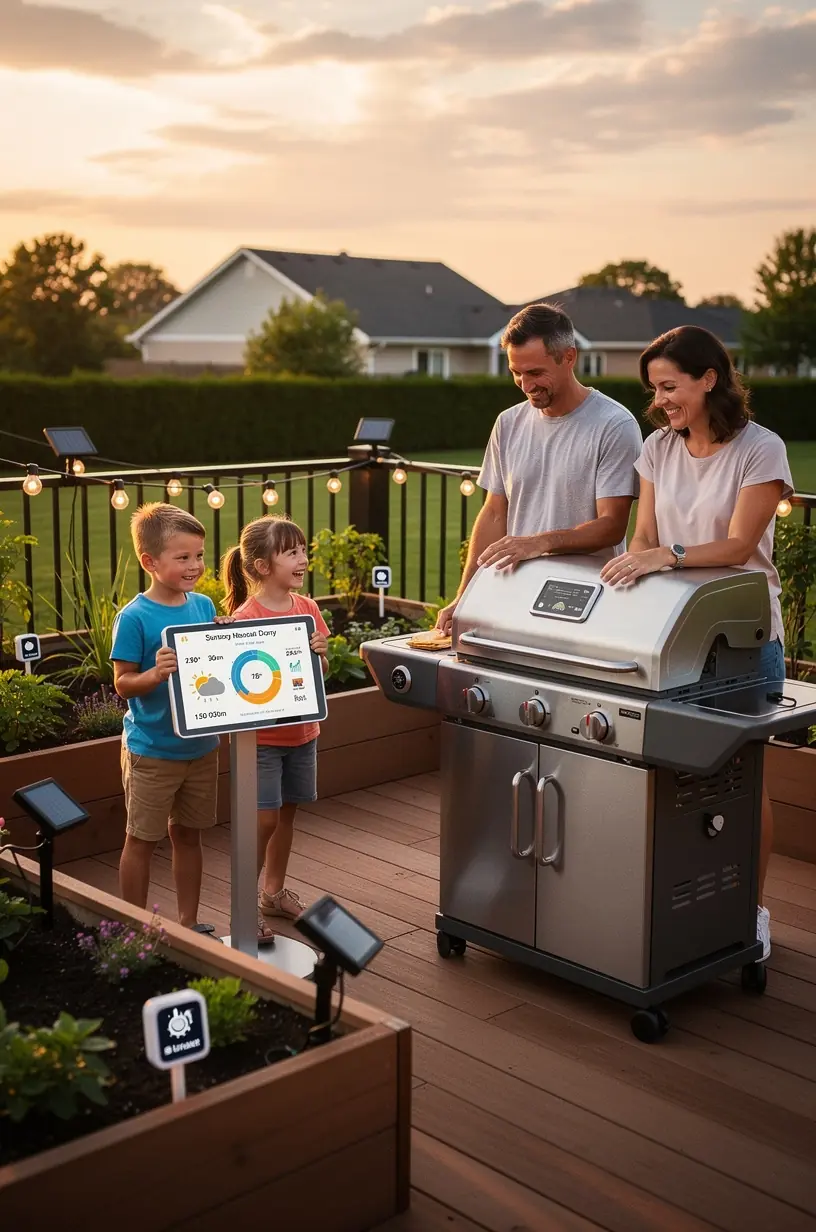 Smart home with solar panels and automation devices